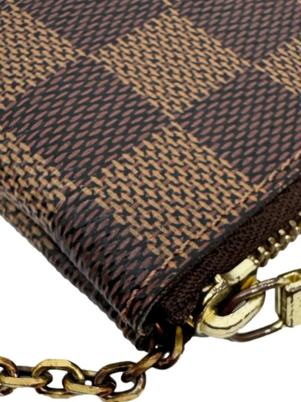 Louis Vuitton  Key Cles Damier Ebene Pouch Brown